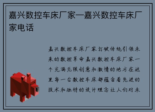 嘉兴数控车床厂家—嘉兴数控车床厂家电话